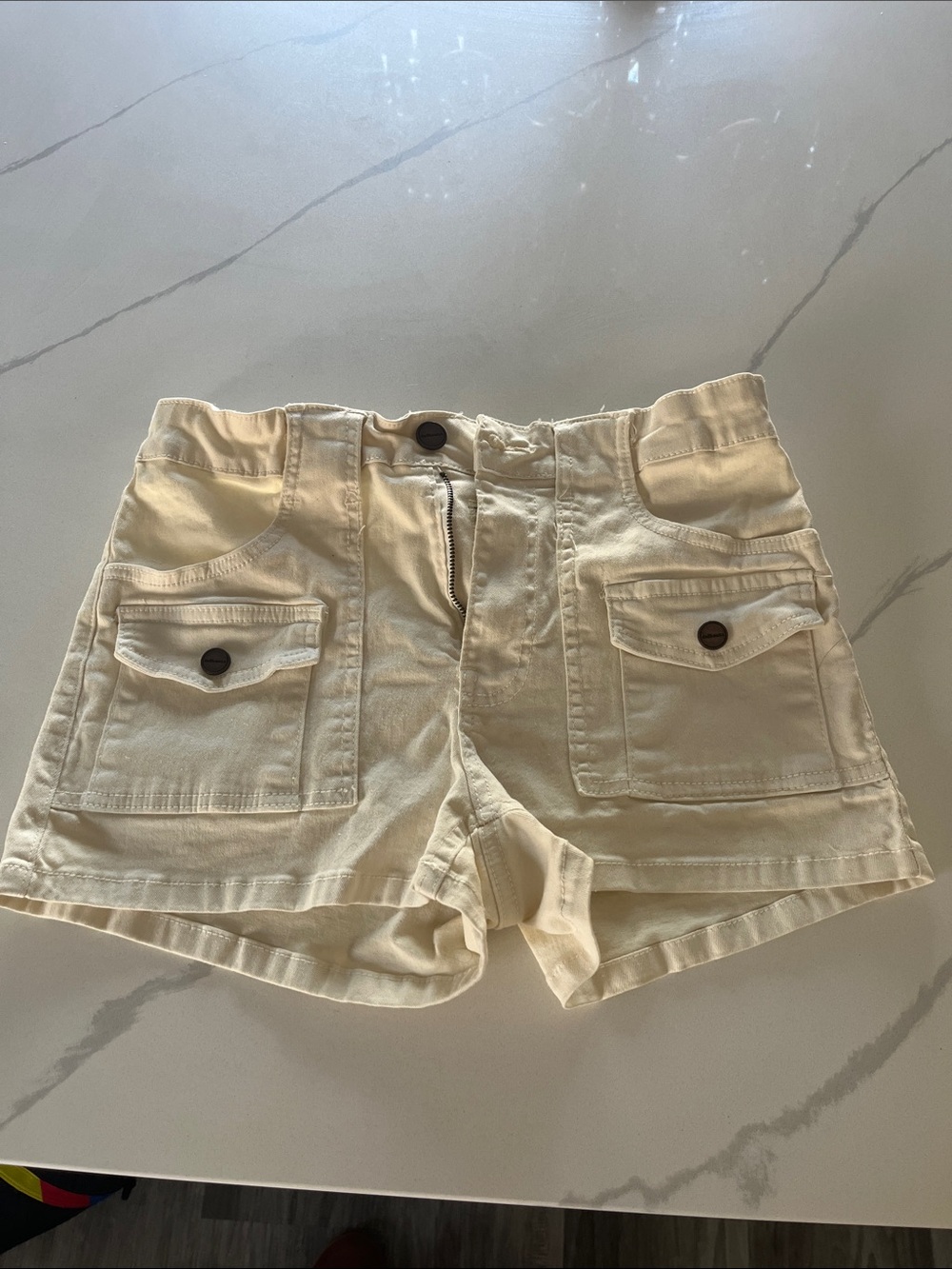 Dollhouse Cream Cargo Pocket Shorts